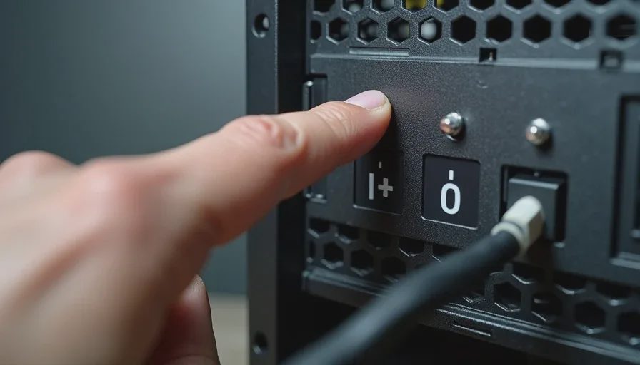 PC won't post — checking the power supply switch as the first troubleshooting step